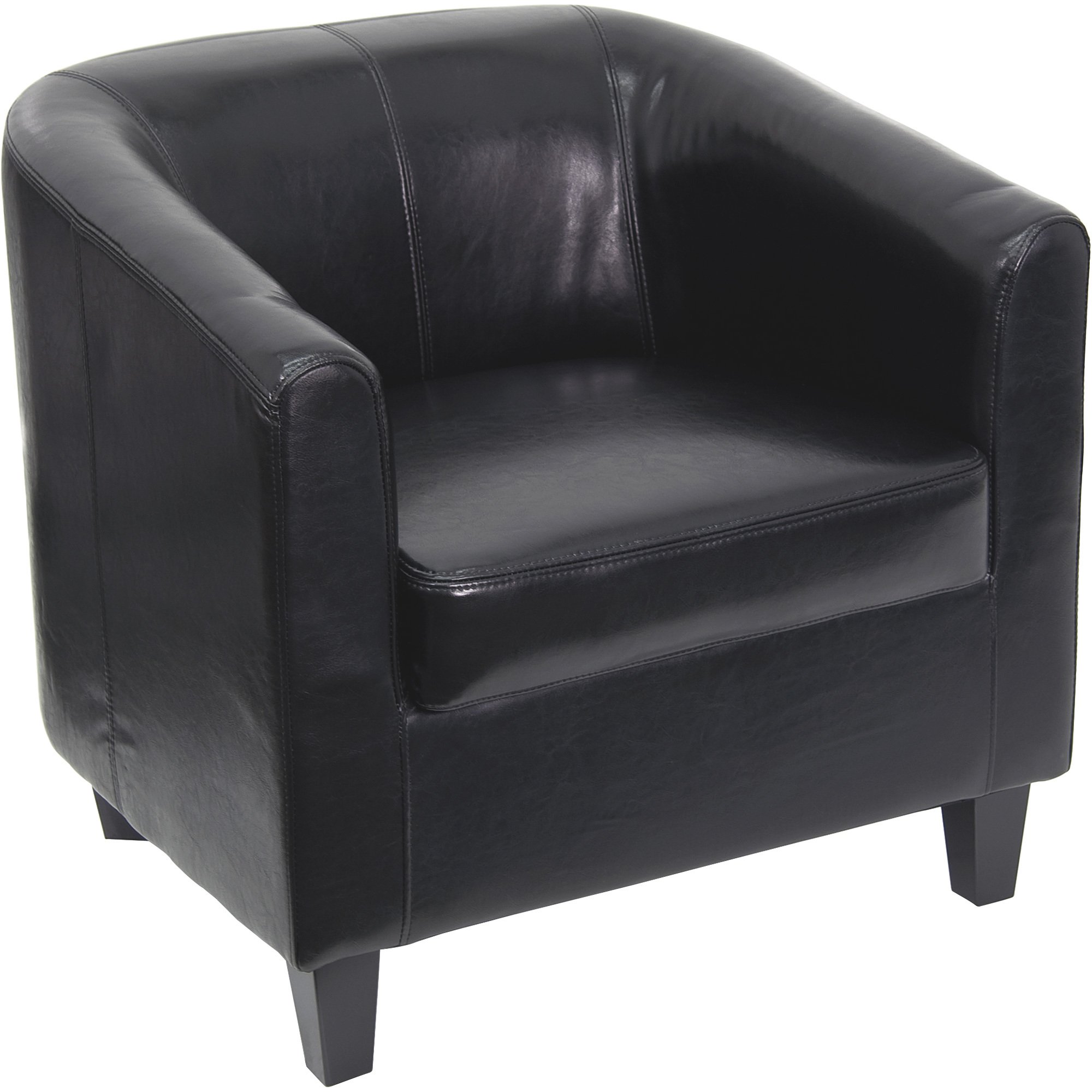 Flash Furniture Barrel-Back Leather Guest Chair